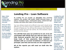 Tablet Screenshot of lendingprosoftware.com
